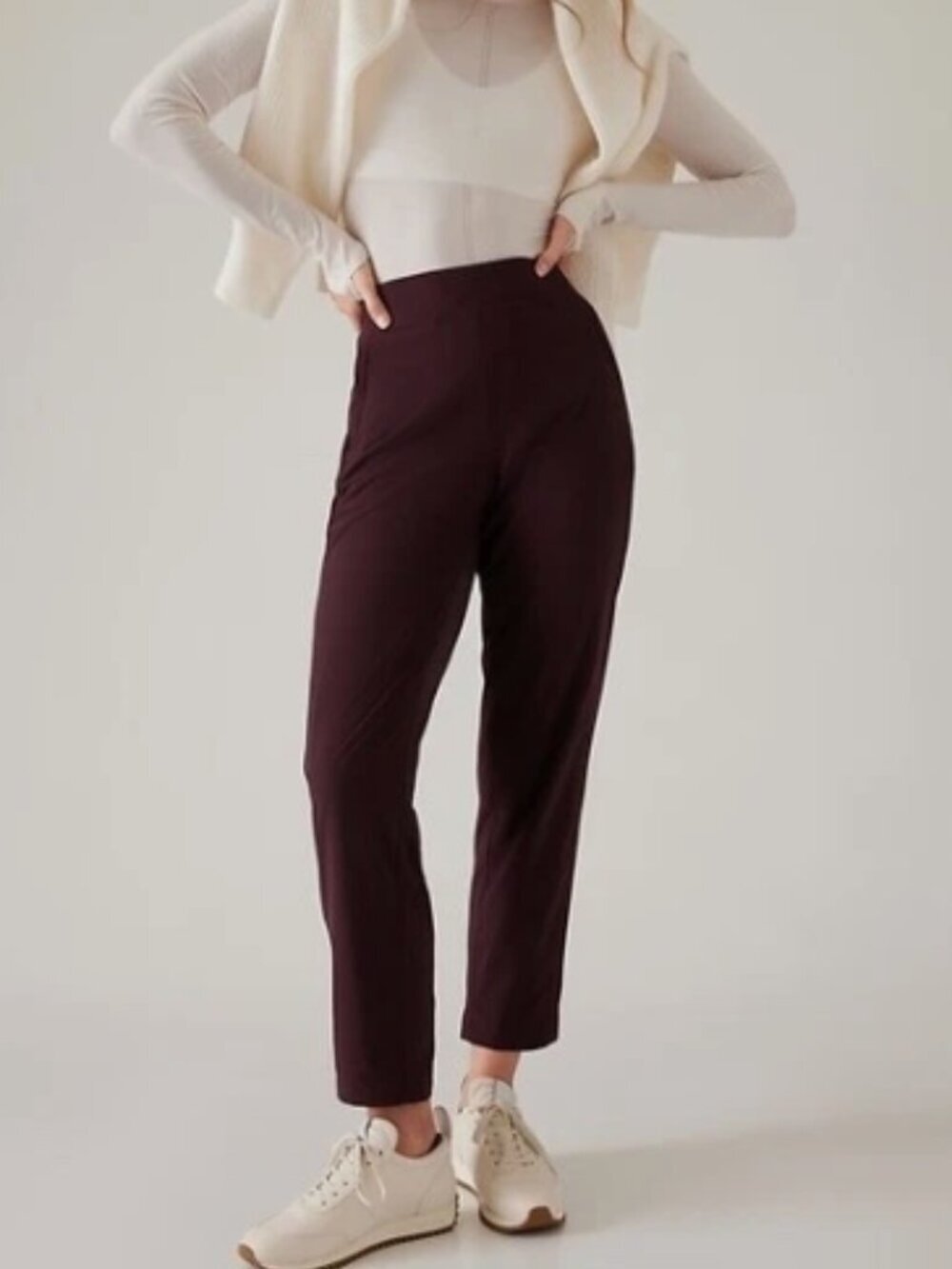 ATHLETA Brooklyn Mid Rise Pants Maroon Size 14